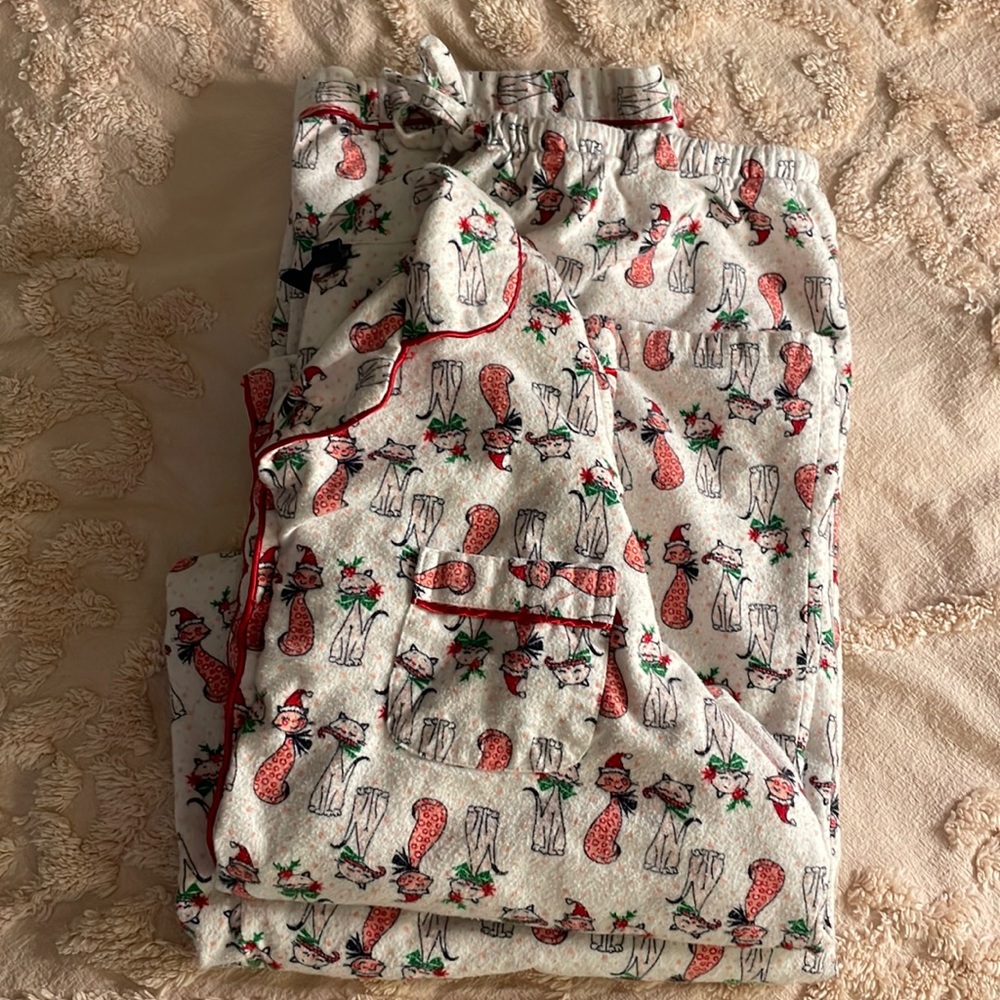 Cute Flannel Cat Pajamas